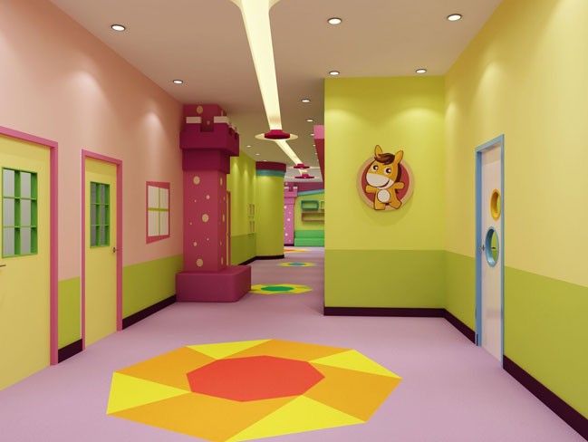 开来、查干赛尔双语幼儿园室内PVC地板工程(图2)